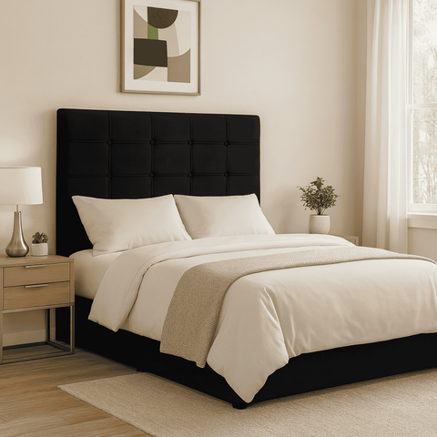 Cabeceira Casal King Cama Box Estofada Virginia 195 cm Veludo