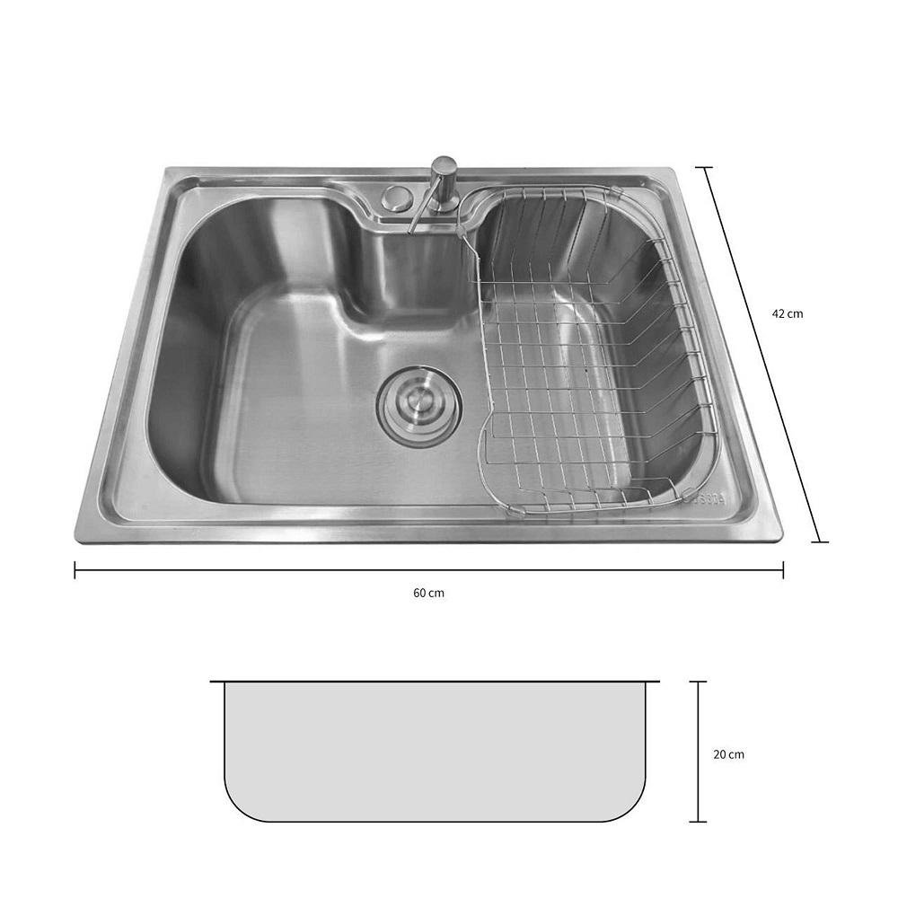 Cuba Pia Gourmet Luxo Prizi Aço Inox 201 42x60cm Kit Complet - 4