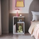 Ver imagem 5 de Mesa de Cabeceira Emovell B131-087 1 Prateleira 8kg 60x40x30cm MDP 15mm Branco/Montana Ff Fosco