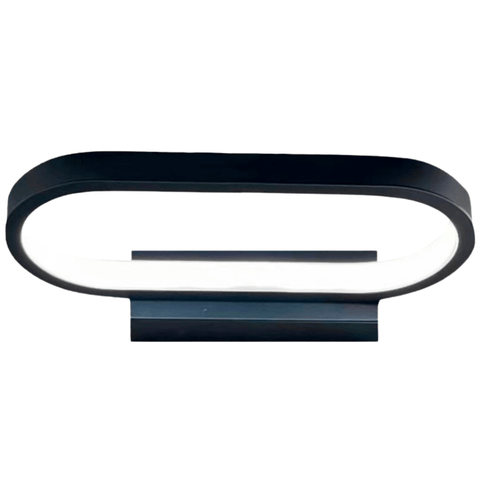 Arandela Elipse Preto 26cm Ip20 Led 12w 3000k Bivolt