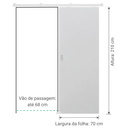 Ver imagem 2 de Porta Drywall 70x210 + Kit Correr Alumínio Branco Sobrepor