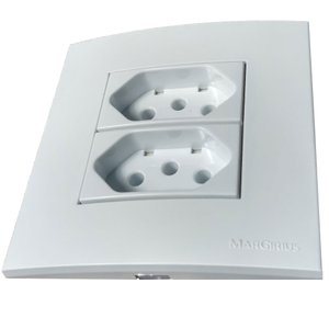 conjunto para móveis pedras e drywall MarGirius moveis 80x80 1Interruptor duplo Paralelo + 1 tomada 