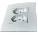 Ver imagem 1 de conjunto para móveis pedras e drywall MarGirius moveis 80x80 1Interruptor duplo Paralelo + 1 tomada