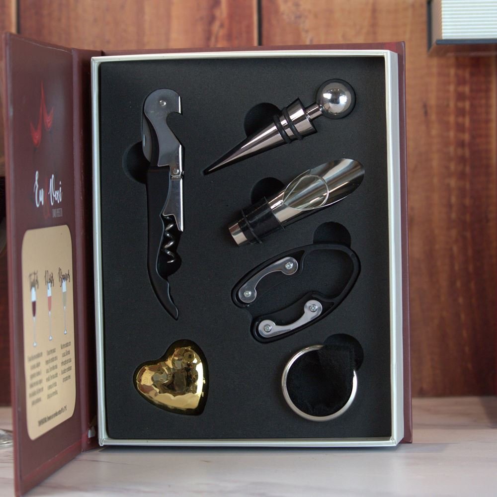 Kit com 5 Peças para Vinho Premium Wine - Eu e Você - 3