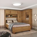 Ver imagem 2 de Guarda Roupa Casal Modulado Sevilha 5 e 2 Portas 8 Gavetas com Espelho e Cama Casal Carioca Móveis