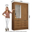 Ver imagem 4 de Guarda Roupa Casal Modulado Sevilha 5 e 2 Portas 8 Gavetas com Espelho e Cama Casal Carioca Móveis