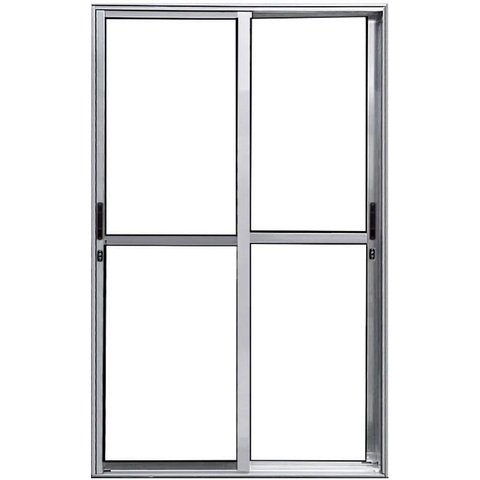 Porta de Aluminio Sacada 2 Folhas Móveis com Fechadura Linha Premium:2,10 X 1,50/brilhante