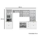 Ver imagem 6 de Cozinha Completa 5 Peças Americana 2 Aéreos 1 Balcão 2 Paneleiros C5p55 Branco