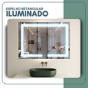 Ver imagem 7 de Espelho Retangular 50cm X 70cm Iluminado Touch Screen Led 3 Cores