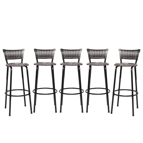 Kit 5 Banquetas Alta para Cozinha Junco Degradê Bancada Bistrô Balcão Ilhas Área Gourmet Piscina