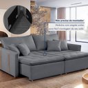Ver mais imagens de Sofá Cama Retrátil e Reclinável 2 Lugares Veludo Cinza Escuro Detroid 180cm Yescasa