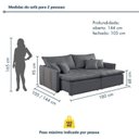 Ver imagem 3 de Sofá Cama Retrátil e Reclinável 2 Lugares Veludo Cinza Escuro Detroid 180cm Yescasa