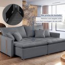 Ver mais imagens de Sofá Cama Retrátil e Reclinável 2 Lugares Veludo Cinza Escuro Detroid 180cm Yescasa