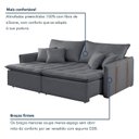 Ver imagem 5 de Sofá Cama Retrátil e Reclinável 2 Lugares Veludo Cinza Escuro Detroid 180cm Yescasa