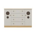 Ver imagem 4 de Cômoda Infantil 125cm 2 Portas com Vidro e 4 Gavetas Pirulito Multimóveis Mp4470 Madeirado/off
