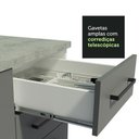 Ver imagem 4 de Kit com 2 Balcões e 2 Armários Aéreos Multiuso 200cm Branco/cinza Agata Madesa Branco/cinza