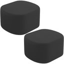 Ver imagem 1 de Kit 2 Puffs Decorativos Orgânico para Living Quarto 70cm Doha W01 Bouclê Preto - Lyam Decor