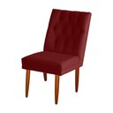 Ver imagem 2 de Jogo 02 Cadeiras de Jantar Estofada Cozinha Paris Suede Vermelho do Lar Móveis