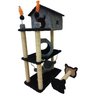 Arranhador para Gatos Casa 3 Andares com Rede Cinza - 1