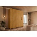Ver imagem 3 de Guarda-Roupa Casal 6 Portas 4 Gavetas Matisse 210cm MDF Cumaru Quarto