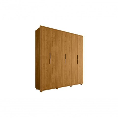 Guarda-Roupa Casal 6 Portas 4 Gavetas Matisse 210cm MDF Cumaru Quarto