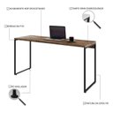 Ver imagem 4 de Mesa de Escritório Studio Carvalho 150 cm Yescasa Marrom/Preto