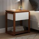 Ver imagem 1 de Mesa de Cabeceira 1 Gaveta e 1 Prateleira em Madeira Maciça e MDF Craft Branco
