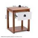 Ver imagem 3 de Mesa de Cabeceira 1 Gaveta e 1 Prateleira em Madeira Maciça e MDF Craft Branco