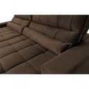 Ver imagem 6 de Sofá Retrátil Reclinável Supremo 2,70m Suede Velut Marrom Molas no Assento - King House
