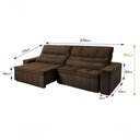 Ver imagem 2 de Sofá Retrátil Reclinável Supremo 2,70m Suede Velut Marrom Molas no Assento - King House