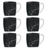 Conjunto 6 Canecas Para Café Jogo Xícaras de Porcelana Preto Urban Nero Marmorizado - 1