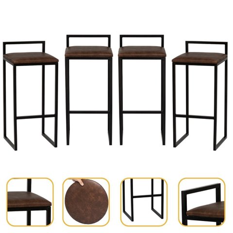 Kit 4 Banqueta Quadrada Preta para Balcão Ilha Cozinha Gourmet Bancada Piscina Bares Àrea de Lazer