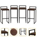 Ver imagem 1 de Kit 4 Banqueta Quadrada Preta para Balcão Ilha Cozinha Gourmet Bancada Piscina Bares Àrea de Lazer