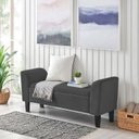 Ver imagem 2 de Recamier Bau Malibu 1,20m Suede Grafite - Inova Decor Inova Decorações