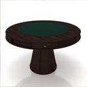 Ver mais imagens de Mesa de Jogos Carteado 6 Lugares Bellagio com Gavetas e Tampo Reversível Base Cone com Tecido Tabaco
