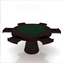 Ver imagem 7 de Mesa de Jogos Carteado 6 Lugares Bellagio com Gavetas e Tampo Reversível Base Cone com Tecido Tabaco