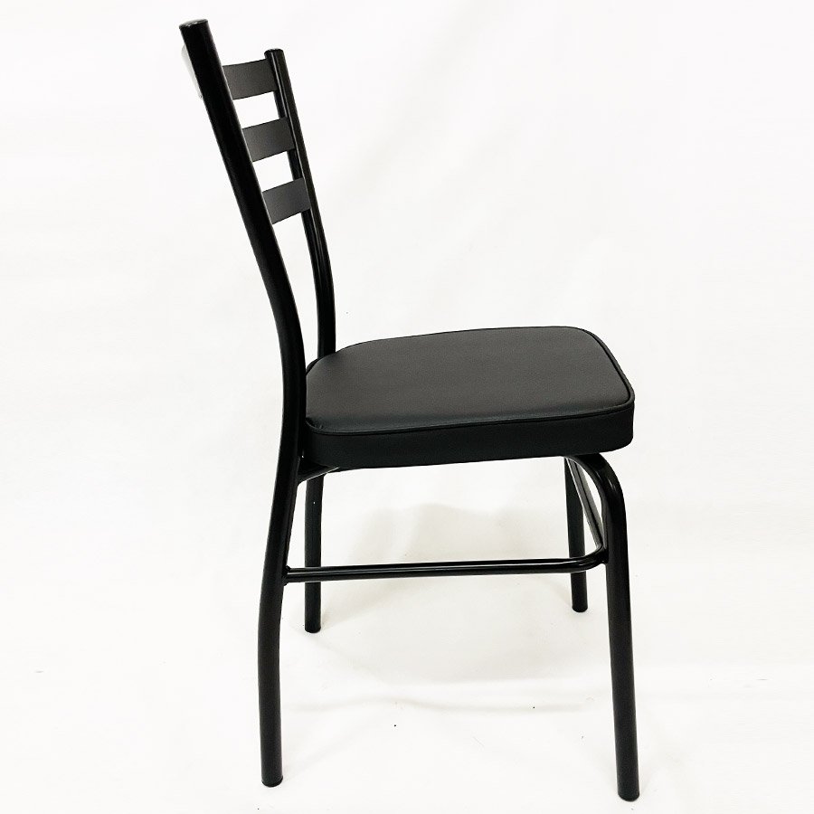 Kit 6 Cadeiras de COZINHA com reforço preta assento grosso preto - Poltronas do Sul - 4