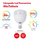 Ver imagem 2 de Lâmpada E27 Led Economic 40w Alta Potência 6500k Temperatura 3250 Lúmens Durín