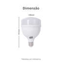 Ver imagem 3 de Lâmpada E27 Led Economic 40w Alta Potência 6500k Temperatura 3250 Lúmens Durín