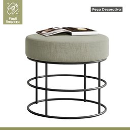 Puff Anunciação Mais Decor Preto/linho Bege - 6