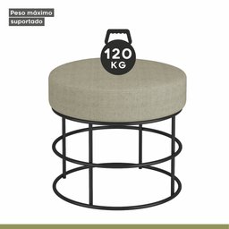 Puff Anunciação Mais Decor Preto/linho Bege - 7