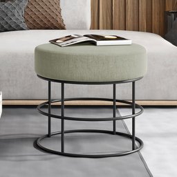 Puff Anunciação Mais Decor Preto/linho Bege - 3