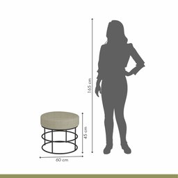 Puff Anunciação Mais Decor Preto/linho Bege - 2