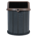 Ver imagem 1 de Lixeira Coletora Ecológica Mbs 75L Madeira Plástica Reciclada:Tampa Marrom/Cinza Ébano