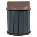 Ver imagem 2 de Lixeira Coletora Ecológica Mbs 75L Madeira Plástica Reciclada:Tampa Marrom/Cinza Ébano