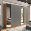 Ver imagem 1 de Guarda Roupa Casal 6 Portas e 4 Gavetas com Espelho 240848 Linha Porto Politorno Móveis