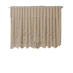 Cortina Renda Cozinha Tulipa Marrom 2,80larg x 1,50alt - 4