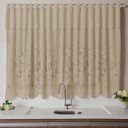 Ver imagem 1 de Cortina Renda Cozinha Tulipa Marrom 2,80larg x 1,50alt