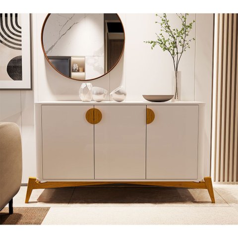 Buffet Balcão Aparador Sala de Jantar e Estar Buriti MDF Design Moderno