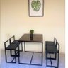 Conjunto Mesa 4 Cadeiras Pequena Estofado Preto Industrial Wood Box - 3